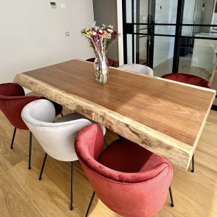 mesa de madera maciza de iroko de 200 cm madera africana tropical comedor salon
